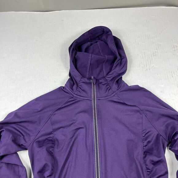 Athleta Womens Half Mile Running Jacket Purple Performance Hooded Full Zip XS/S - Picture 4 of 12